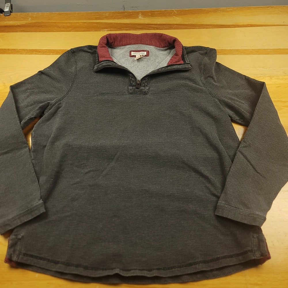 Carbon2Cobalt‎ Mens Gray Textured Quarter Zip Pullover Sweater M